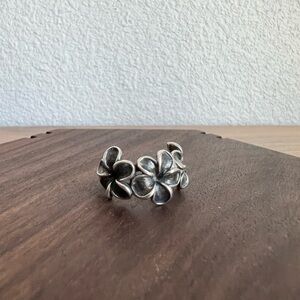 Sterling Silver Hawaiian Floral Plumeria Ring‎ Tropical Feminine Hibiscus